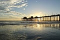 Huntington Beach pier at sunset Royalty Free Stock Photo