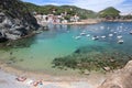 S`Eixugador small beach close to beautiful village and beach of Sa Tuna, Mediterranean sea, Catalonia, Spain