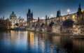 View of the Charles bridge. Prague. Czech Republic. Royalty Free Stock Photo