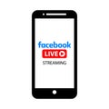 Facebook live logo on mobile screen icon Royalty Free Stock Photo