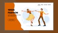 1950s Fashion Dancing Party Leisure Time Vector