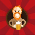 It`s Friday vector concept, Businessman drinking beer with man on monday