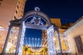 1840s Decorated gate at Christmas time in Follonica, Italy Royalty Free Stock Photo