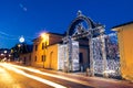 1840s Decorated gate at Christmas time in Follonica, Italy Royalty Free Stock Photo