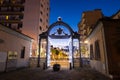 1840s Decorated gate at Christmas time in Follonica, Italy Royalty Free Stock Photo