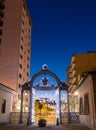 1840s Decorated gate at Christmas time in Follonica, Italy Royalty Free Stock Photo