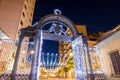 1840s Decorated gate at Christmas time in Follonica, Italy Royalty Free Stock Photo