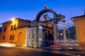 1840s Decorated gate at Christmas time in Follonica, Italy Royalty Free Stock Photo