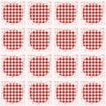 1950s Gingham Polka Dot Seamless Vector Repeat Pattern. Classic Red and White Texture Background. Retro Lolita Fashion Textile, Royalty Free Stock Photo