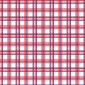 1950s Gingham Seamless Vector Repeat Pattern Background. Red and White Preppy Tartan Check. Classic Retro Fashion, Picnic Table