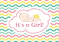 It`s a Girl!, beautiful card to celebrate the new family member. In a pastel background!