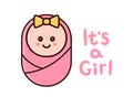 It`s a Girl card. Baby shower greeting card Royalty Free Stock Photo