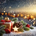 Luminous Countdown: Glass Globes, Tree Twigs, and Garland Sparkle Royalty Free Stock Photo