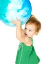 She's got the whole world in her hands Royalty Free Stock Photo