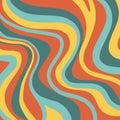 70s groovy retro swirls vector design background