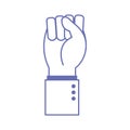 S hand sign language line and fill style icon vector design
