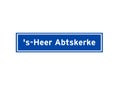 's-Heer Abtskerke isolated Dutch place name sign. City sign from the Netherlands.