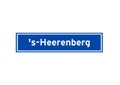 's-Heerenberg isolated Dutch place name sign. City sign from the Netherlands.