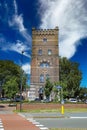 Beautiful ancient brick stone water tower from 18th century 1885, national monument