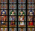 Stained Glass Window in St Jan, `s Hertogenbosch Royalty Free Stock Photo