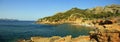 S'Illot Beach Panorama Royalty Free Stock Photo