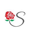 S initial rose logo , abstract s rose logo