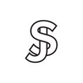 S J / J S letter line logo design vector Royalty Free Stock Photo
