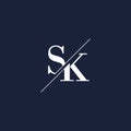 SK initial modern logo designs inspiration, minimalist logo template