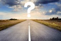 Question mark symbol on long empty Royalty Free Stock Photo