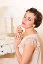 1920s lady with perfume Royalty Free Stock Photo