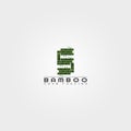 S letter, Bamboo logo template, creative vector design for business corporate,nature, elements, illustration