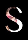 S letter beauty makeup girl creative fashion font