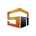 S Letter Cube Building Construction 3D Logo Icon