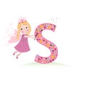 S letter with a cute fairy tale