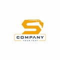 S Letter Excavator Logo Design Vector Royalty Free Stock Photo