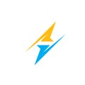 s letter flash thunder bolt illustration vector