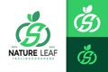 S Letter Infinity Nature Leaf Logo Design, brand identity logos vector, modern logo, Logo Designs Vector Illustration Template