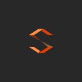 S letter logo, idea orange design sign of successful project