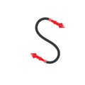 s letter spear icon vector illustration design