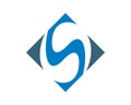 S letter square initial logo 4