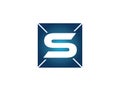 S letter square initial logo 5