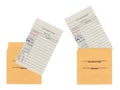 1980s Library Due Date Cards with Pocket Sleeves Royalty Free Stock Photo