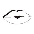 90s lips retro cartoons in black and white