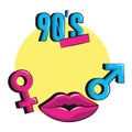 90s lips retro cartoons