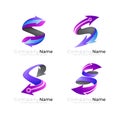 S logo and arrow design technology, set letter S Royalty Free Stock Photo