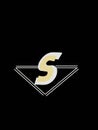 S logo on the black background, S logo desain