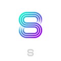 S or 8 logo consist of some lines. Illusory emblem, number 8 like letter S.