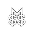 S M S dollar letter logo design concept Royalty Free Stock Photo