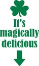 It`s magically delicious with arrow down Royalty Free Stock Photo