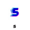 S monogram with stereo effect. S letter with movement and shift. Dynamic logo.